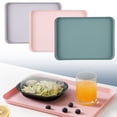 thumbnail image 4 of Lierteer Rectangular Serving Tray Anti Slip Scratch Resistant Plastic Food Serving Tray pink small, 4 of 8
