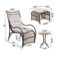 thumbnail image 3 of CQSXDA 3 Pieces Wicker Outdoor Patio Furniture Set Featuring Comfortable Cushions, Lounge Chair, Ottoman for Garden Use，Beige,Black+Natural, 3 of 13