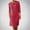 Watermelon Red, variant on Elvqul Solid Color Dresses Women Light Blue Midi Crew Neck Summer Long Sleeve Button Daily with Pockets Plus Size Daily Dresses
