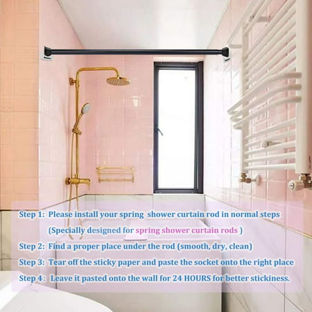 Shower Rod Holders Adhesive Bathroom, Installing Shower Curtain Rod Through Tile