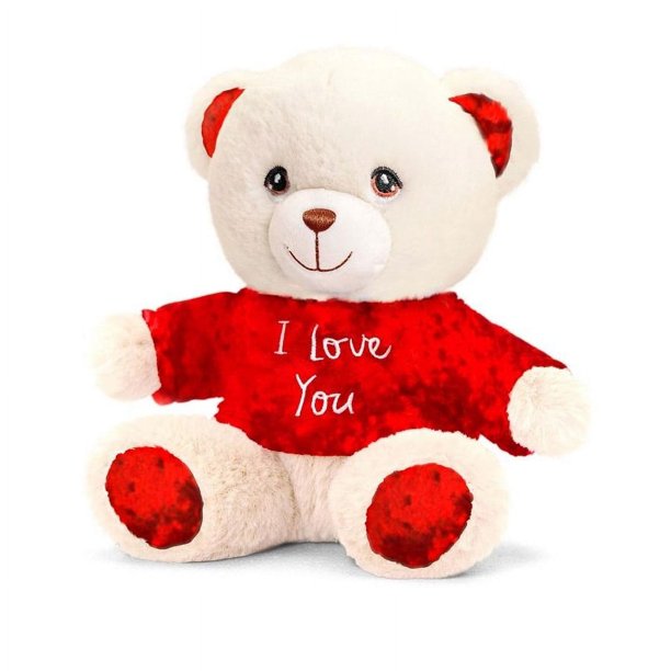 Keel Toys - Oso de Peluche I Love You Día de San Valentín (Crema)