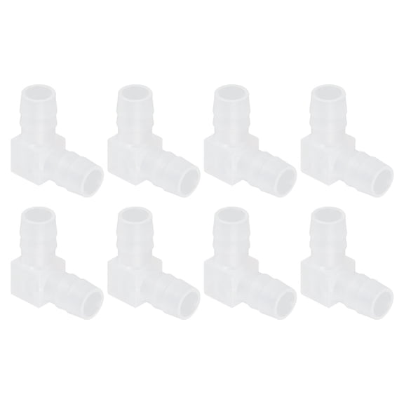 3/8" Hose Barb Fitting, 8 Pcs L Shaped 2 Way Plastic Equal Barbed Fitting