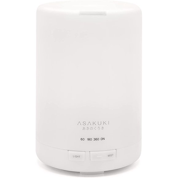 ASAKUKI 300 ML Essential Oil Diffuser - Quiet 5-in-1 Premium Humidifier, Natural Home Fragrance Aroma Diffuser with 7 LED Color Changing Light and Waterless Auto-Off - White