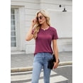 thumbnail image 6 of Womens Summer Spring Trendy Vacation Outfits Short Sleeve Business Tshirts Fashion Casual Blouses  Red XL, 6 of 8