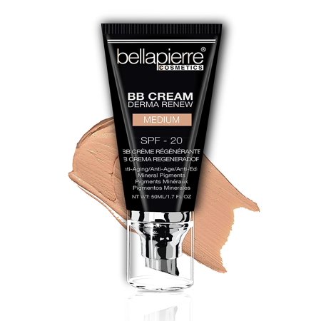 bellapierre BB Cream with SPF 20 - Tinted Sunscreen, Concealer, Foundation, and Moisturizing Face Cream | New and Improved Formula + Pump Top Applicator | Non-Toxic and Paraben Free |
