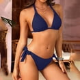 thumbnail image 3 of JoveMarine Women's Tie Side Bikini Set Two Piece Swimsuit Adjustable Straps Beach Bathing Suit Summer Bathing Suit For Womens Swimsuits Navy XL, 3 of 7