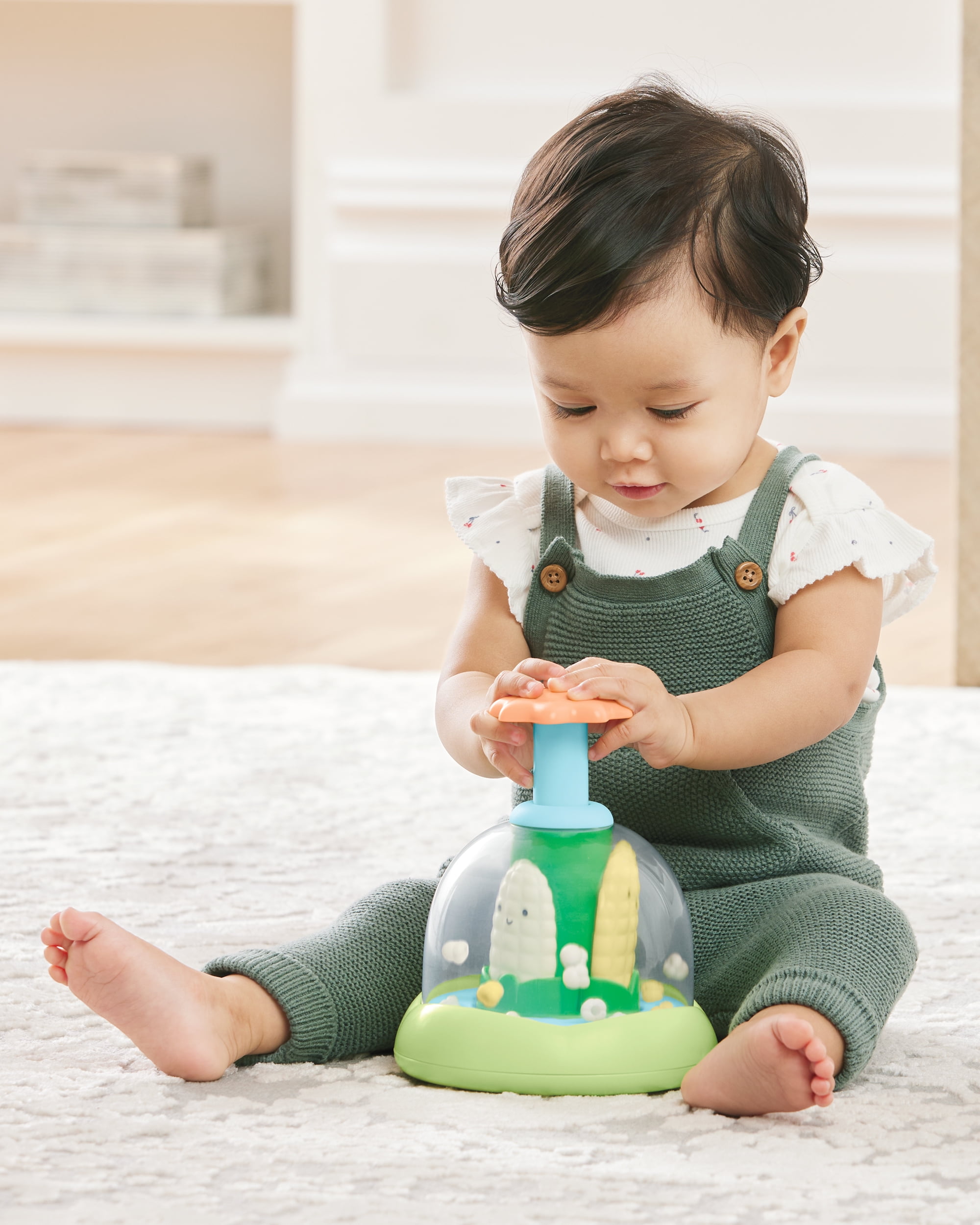 Skip Hop Farmstand Push & Spin Baby Toy, Corn