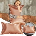 thumbnail image 2 of Clearance! Solid Color Faux Silk Pillowcase Silk No Zipper Envelope Pillow Pillow Cover, 2 of 7