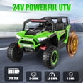 thumbnail image 4 of VIBESPARK 24V 2 Seater Ride on Toys UTV with Remote Control, Electric Ride on Cars for Kids, Power Car Wheels, Colorful LED Lights, Bluetooth, Storage Space, Green, 4 of 9