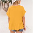 thumbnail image 6 of USSUMA Plus Womens Tops Dressy Casual Short Sleeve V Neck Women's Shirts and Blouses Flare Swing Peplum T-Shirts for Female Trendy Solid Loose Tunic Top Summer, 6 of 8