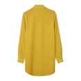 thumbnail image 5 of ZJXFGS Button Down Shirt Jackets for Women Basic Work Office Casual Tops Women Long Sleeve Plain Tops Plus Size Shirts Blouses Tops Yellow 3XL, 5 of 5