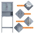 thumbnail image 6 of Alden Design 9" Width Over the Toilet Storage Cabinet 3-Shelf for Bathroom, Gray, 6 of 6