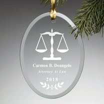 Personalized Attorney At Law Glass Ornament