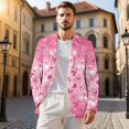 thumbnail image 2 of Uorisanigo Men's Sport Jacket Suit Casual Sport Coat Jackets One Button Blazer Jackets with Pockets Knit Casual Blazer Mens Valentines Jacket Suit, Pink Heart Valentines, Size XL, 2 of 6