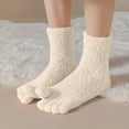 thumbnail image 2 of GigrtiJin Womens Fuzzy Toe Socks Winter Warm Comfy Socks Five Toe Socks Compression Solid Color Casual Funny Tube Socks, 2 of 7