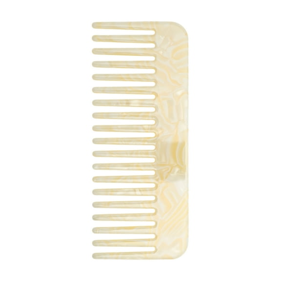 Unique Bargains 1 Pc Nineteen-tooth Rectangular Hair Comb Yellow Acetate Sheet