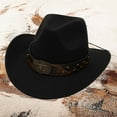 thumbnail image 2 of Youth Cowgirl Hat Black Hat Women Classic Hat Western Cowboy Cap One Size, 2 of 4