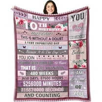 Birthday Gifts for 10 Year Old Girls Blanket, 10 Year Old Girl Gift Ideas, Top Best Gifts for 10 Year Old Girl, Double Digits Birthday Gifts Age 10, 10th Decor Throw Blankets 50"X60"