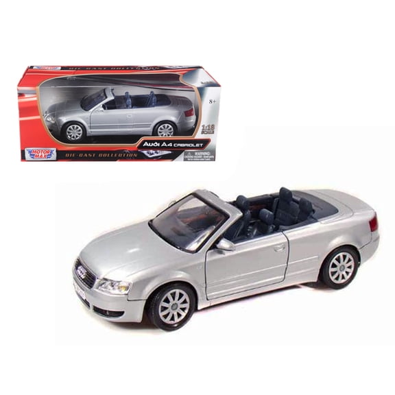 2004 Audi A4 Cabriolet Silver 1/18 Diecast Model Car by Motormax