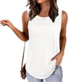 thumbnail image 4 of Penkiiy Women's Crewneck Pleated Camisole Top - Summer Essential Sleeveless Blouse for Casual Outfits & Trendy Looks L White, 4 of 7