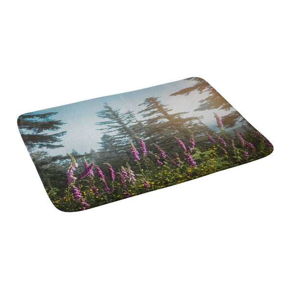 Society6 Nature Magick Pink Wildflower Forest Love Bath Mat 34" x 21"