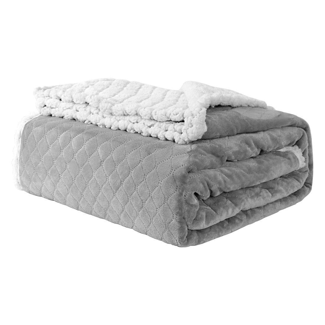 Solid Embossed Warm Plush Flannel Fleece Throw Bed Blanket