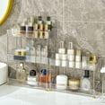 thumbnail image 3 of Becaristey Salle de Bain avec Armoire Gain de Place Piédestal Armoire Hacks Étagère Évier Rangement Transparent pour Solution Encombrée Couleur Transparente 2 1ensemble, 3 of 6