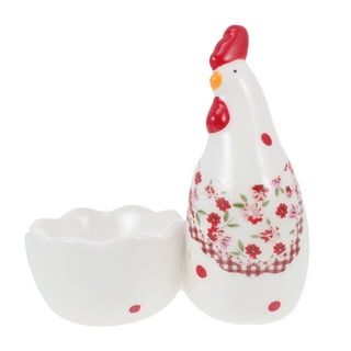 Cute Chicken Ceramic Egg Holder Isolated On White Background Stock Photo -  Download Image Now - iStock