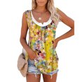 thumbnail image 1 of Uhndy Women's Print Vest Bohemian Print Fashion Sleeveless Vest, Ladies Pleated Round Neck Casual Loose top Women T-shirts for Summer, 1 of 3