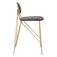 thumbnail image 2 of Georges Counter Stool Gray & Gold Counter Stool, Modern Style, Soft and smooth velvet fabric, Plywood, Indoor Bar, 2 of 5