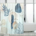 thumbnail image 4 of Blue Polyester Floral Shower Curtain  Modern Watercolor Pattern with 12 Hooks  72” x 72”, 4 of 10
