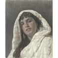 thumbnail image 2 of Cesare Biseo 12x14 Black Ornate Wood Framed Double Matted Museum Art Print Titled: Bust of an Eastern Woman (1880), 2 of 5