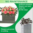 thumbnail image 3 of Artificial Cemetery Flower Saddles for Graves, Carnations Rose Flowers Saddle, Cemetery Memorial for Outdoor Tombstone Headstone Decorations (Purple), 3 of 6