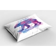 thumbnail image 2 of Ambesonne Bear Pillow Sham 2 Pack, Abstract Fantasy, 26"x20", Pale Pink Blue Purple, 2 of 3