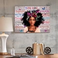 thumbnail image 3 of Vintage African American Women Wall Art Fashion Black Girl Portrait Canvas Pictures You Are Bible Quotes Poster for Living Room Bedroom Home Office Framed Inspirational Gift for Women 12"x16", 3 of 6