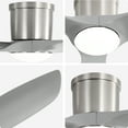thumbnail image 2 of POPFAN 52 Inch Flush Mount Ceiling Fan with Dimmable Led Light 3 ABS Fan Blades Reversible DC Motor for Living Room, Brushed Nickel, 2 of 8