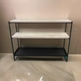 thumbnail image 3 of Benjara BM313519 40 in. Evon Shelving Unit with Wood Top & 3 Shelves - Metal - Black & Brown, 3 of 6