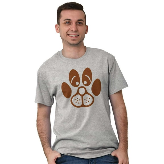 Cute Dog Face Paw Print Puppy Lover Men's Graphic T Shirt Tees Brisco Brands S