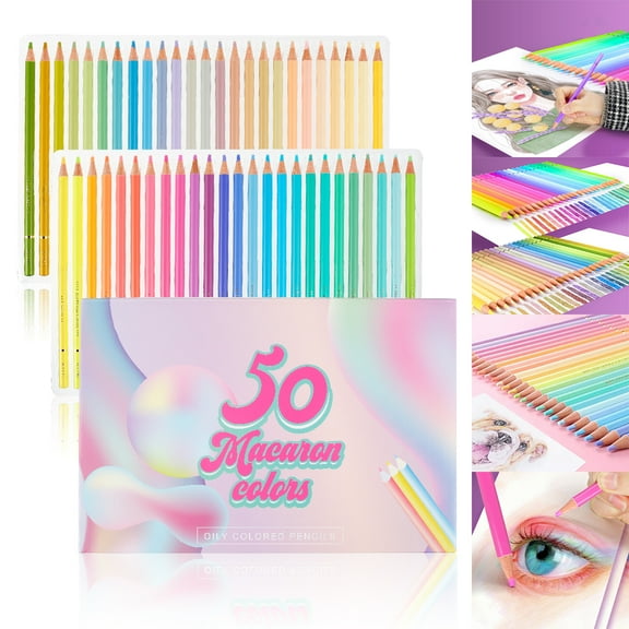 FUYGRCJ 50 Premium Colored Pencils for Adult Coloring,Artist Soft Series Lead Cores with Vibrant Colors