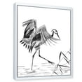 thumbnail image 3 of Monochrome Japanese Oriental Crane Bird 16 in x 32 in Framed Painting Canvas Art Print, by Designart, 3 of 5