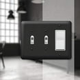 thumbnail image 2 of Amerelle 935TTRBK Moderne Wallplate 2 Toggle / 1 Rocker Steel Black 1-Pack, 2 of 7