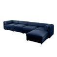 thumbnail image 5 of Gewnee Modular Oversize 142.5" Nave Blue Sectional Sofa Couch 4 Seats with 1 Storage Ottoman, Cylindrical Backrest and Armrests Deep Comfortable Seating,Durable and Supportive for Living Room, 5 of 18