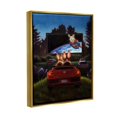 thumbnail image 4 of Stupell Industries Romantic Bunny Couple Drive-In Movie Date Animals Painting Metallic Gold Floating Framed Canvas Print Wall Art, Design by Lucia Heffernan, 4 of 5