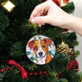 thumbnail image 6 of Funny Christmas Ornament,Adult Jack Russell Terrier,Xmas Round Ceramic Pendant, 6 of 6