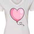 thumbnail image 4 of Inktastic Pink Balloon Heart Women's V-Neck T-Shirt, 4 of 5