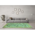thumbnail image 3 of Ahgly Company Machine Washable Indoor Rectangle Abstract Turquoise Blue Modern Area Rugs, 5' x 8', 3 of 4