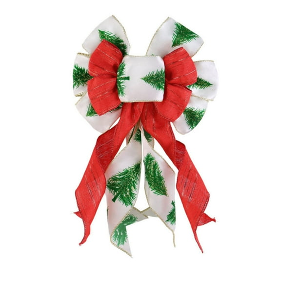 Christmas Bow for Wreath,Snowflake Lace with Wreath Fleece Craft Bow Ornaments,Red Bow Christmas Tree Decoration for Christmas Tree, Gift Wrapping, Holiday Home Decor