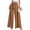 Brown, variant on Dianli Solid Long Wide Leg Pants Outfit Deals Of The Day Women's Solid High Waist Print Pants Wide Leg Pants Casual Loose Pants Brown S