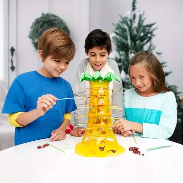 Juego interactivo del árbol de monos para niños - Juguete educativo de pensamiento y coordinación mano-ojo para niños de 3+ años - Juego de mesa familiar con dados y combinación de colores