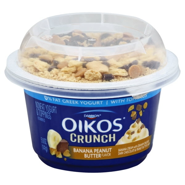 Oikos Crunch Banana Peanut Butter Crunch Greek Nonfat Yogurt 5 Oz Walmart Com Walmart Com